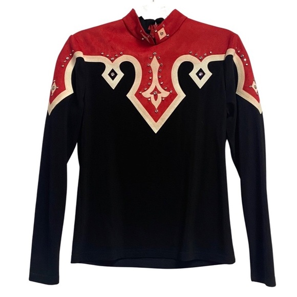 Hobby Horse Tops Hobby Horse Red White And Black Design Top Size L